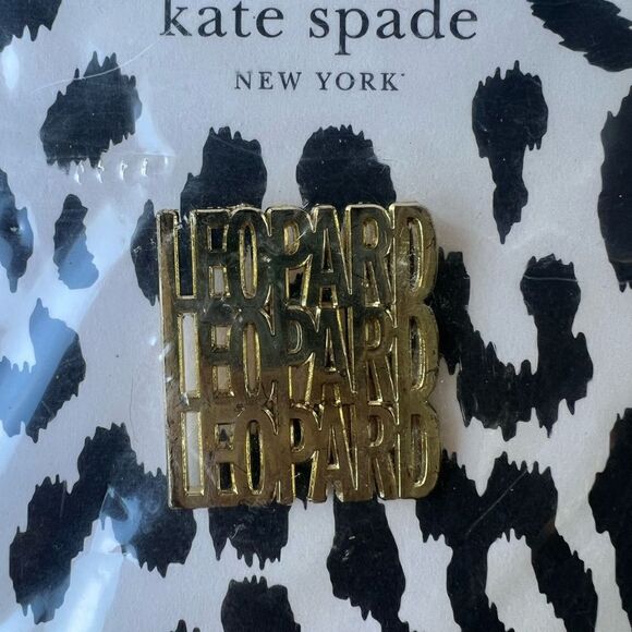 Kate spade leopard pin NEW - Picture 2 of 3